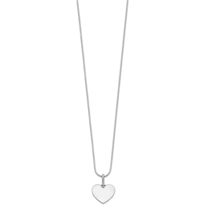 Sterlingsilber Weiß Eis Rhodiniert Diamant Herz Halskette