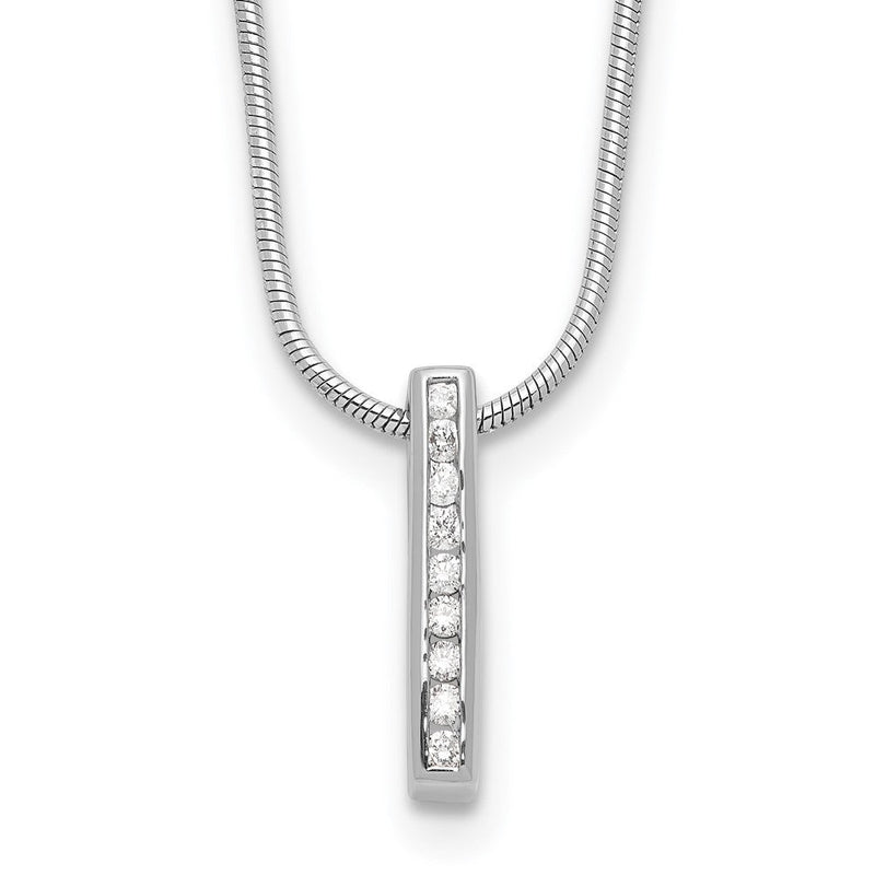 Weiß Eis Sterlingsilber Rhodiniert.10ct. Diamant. mit 2 Zoll Verlängerung Halskette