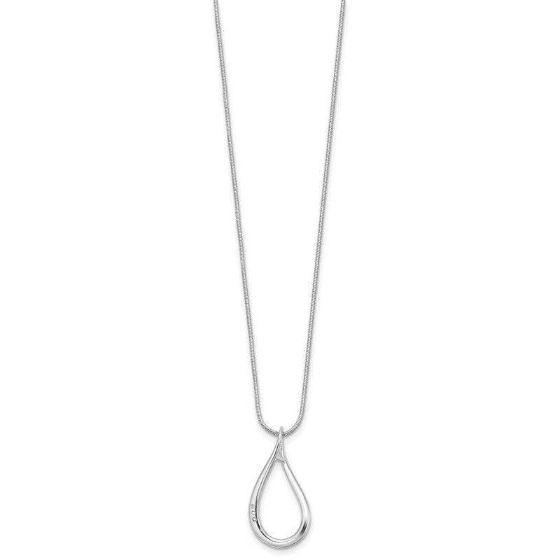 Sterlingsilber Rhodiniert Weiß Eis.01ct. Diamant mit 2 Zoll Verlängerung Halskette