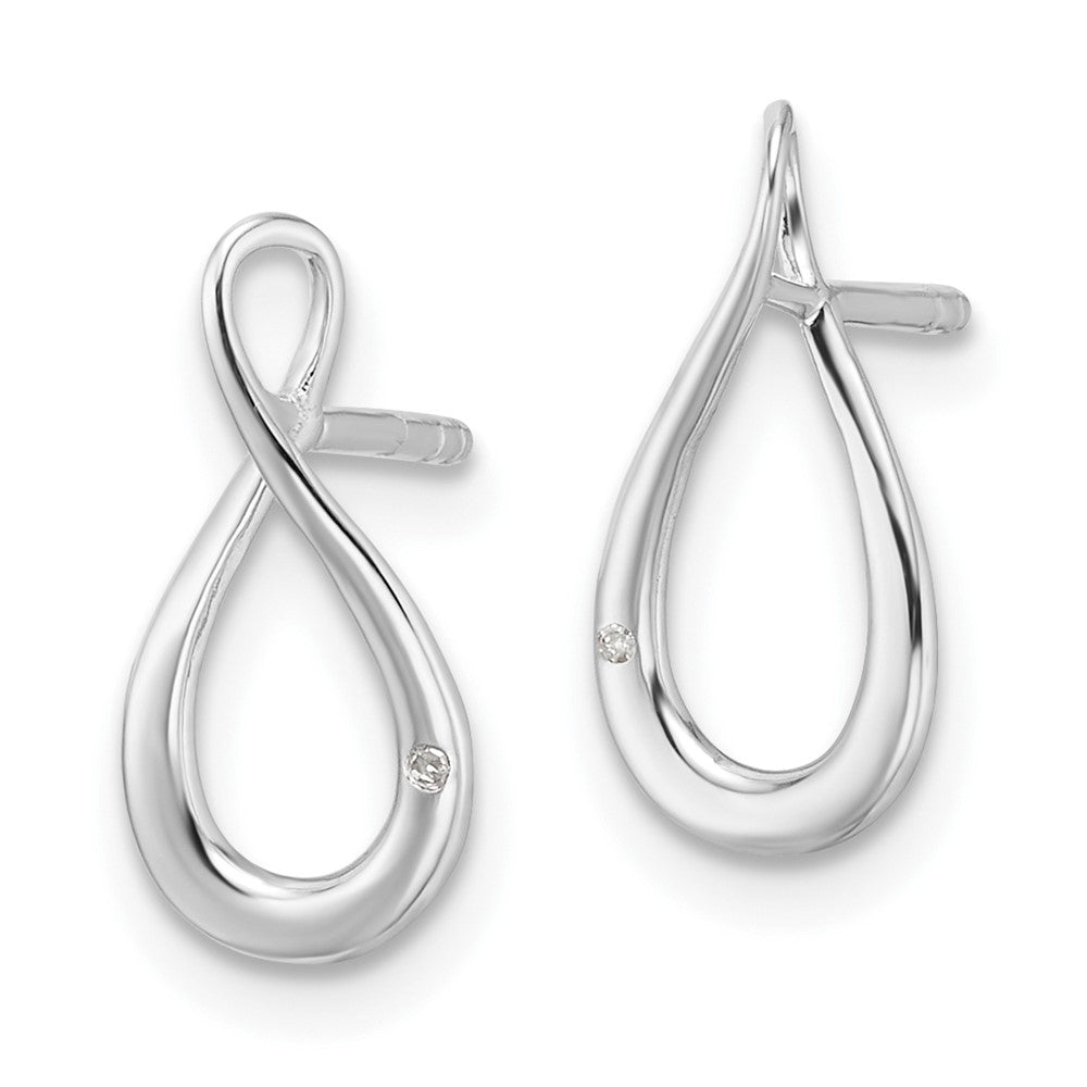 Sterlingsilber Rhodiniert Weiß Eis.01ct. Diamant Ohrstecker
