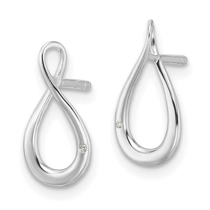 Sterlingsilber Rhodiniert Weiß Eis.01ct. Diamant Ohrstecker