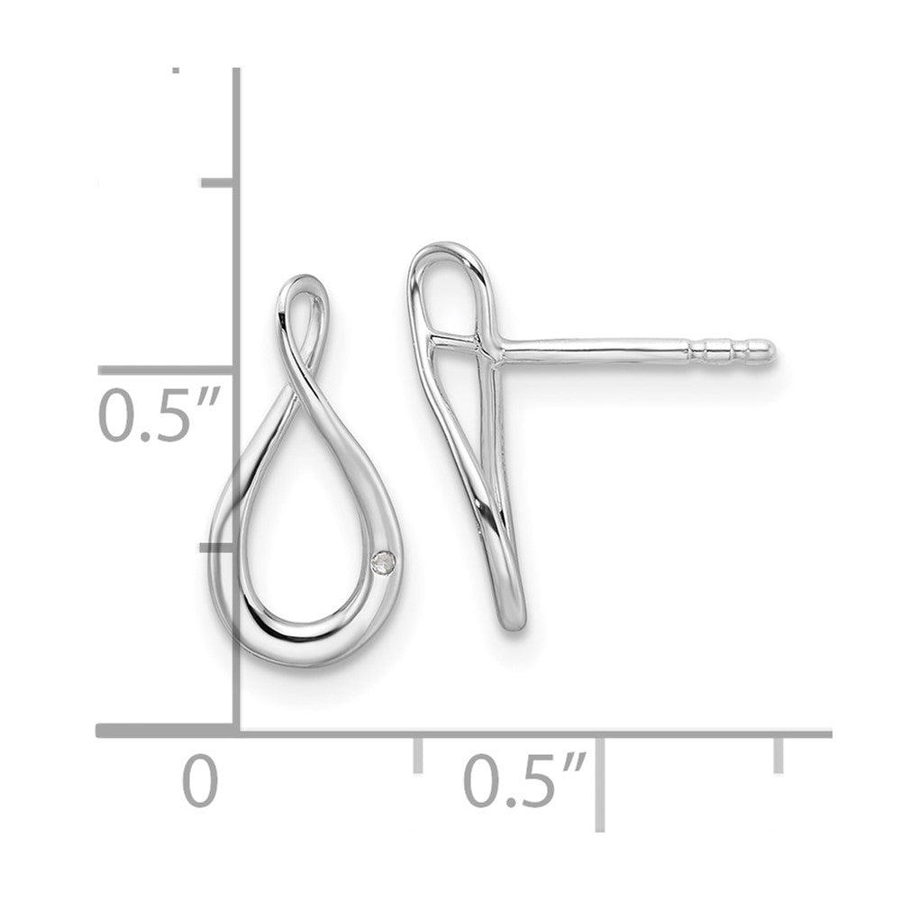 Sterlingsilber Rhodiniert Weiß Eis.01ct. Diamant Ohrstecker