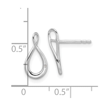Sterlingsilber Rhodiniert Weiß Eis.01ct. Diamant Ohrstecker