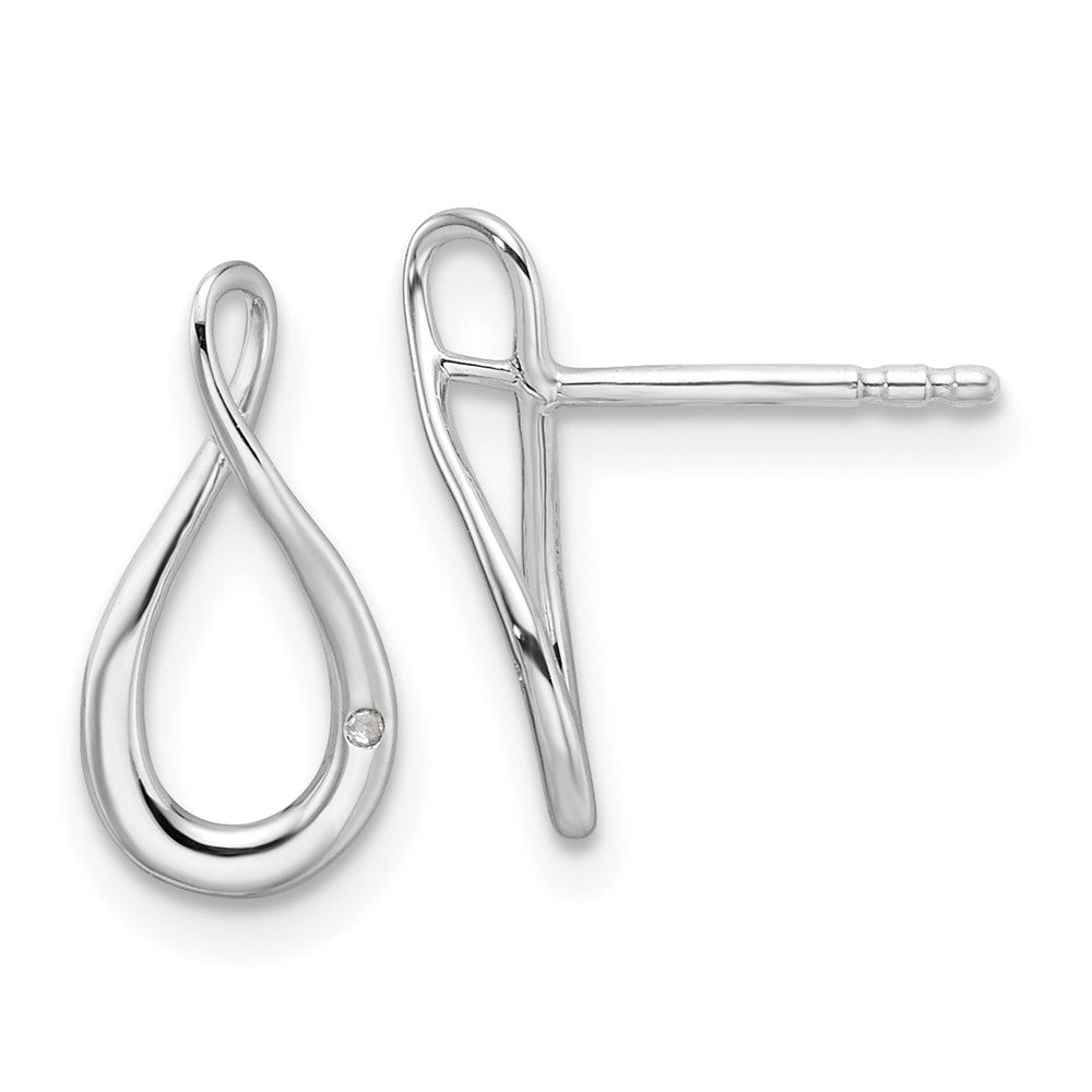 Sterlingsilber Rhodiniert Weiß Eis.01ct. Diamant Ohrstecker