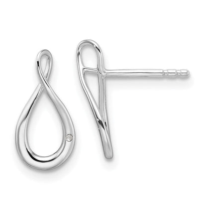 Sterlingsilber Rhodiniert Weiß Eis.01ct. Diamant Ohrstecker