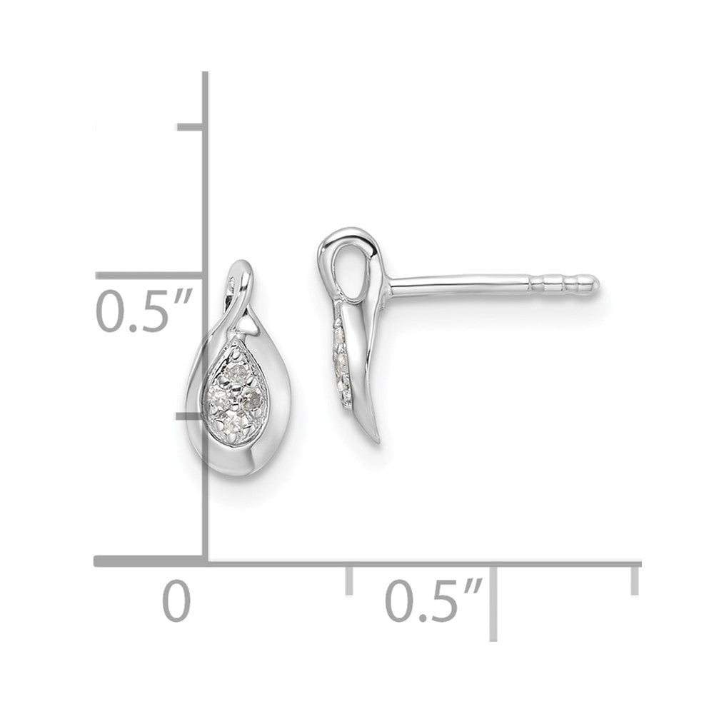 Sterlingsilber Rhodiniert Weiß Eis.05ct Diamant Ohrstecker