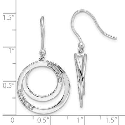 Sterlingsilber Rhodiniert Weiß Eis.05ct. Diamant Kreis Ohrhänger
