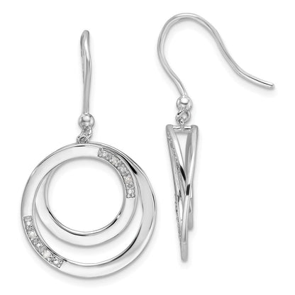 Sterlingsilber Rhodiniert Weiß Eis.05ct. Diamant Kreis Ohrhänger