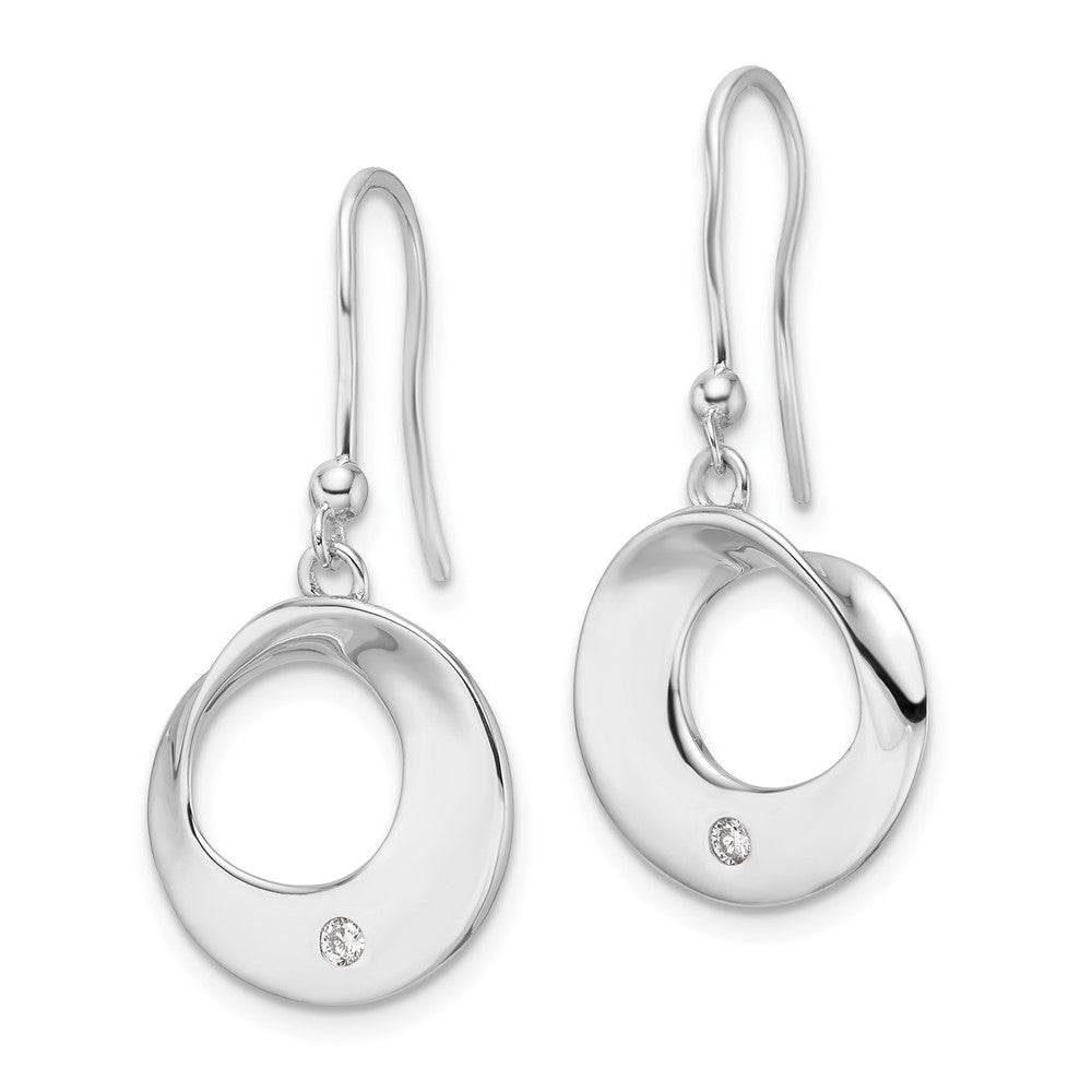 Sterlingsilber Rhodiniert Weiß Eis.05ct. Diamant Ohrhänger