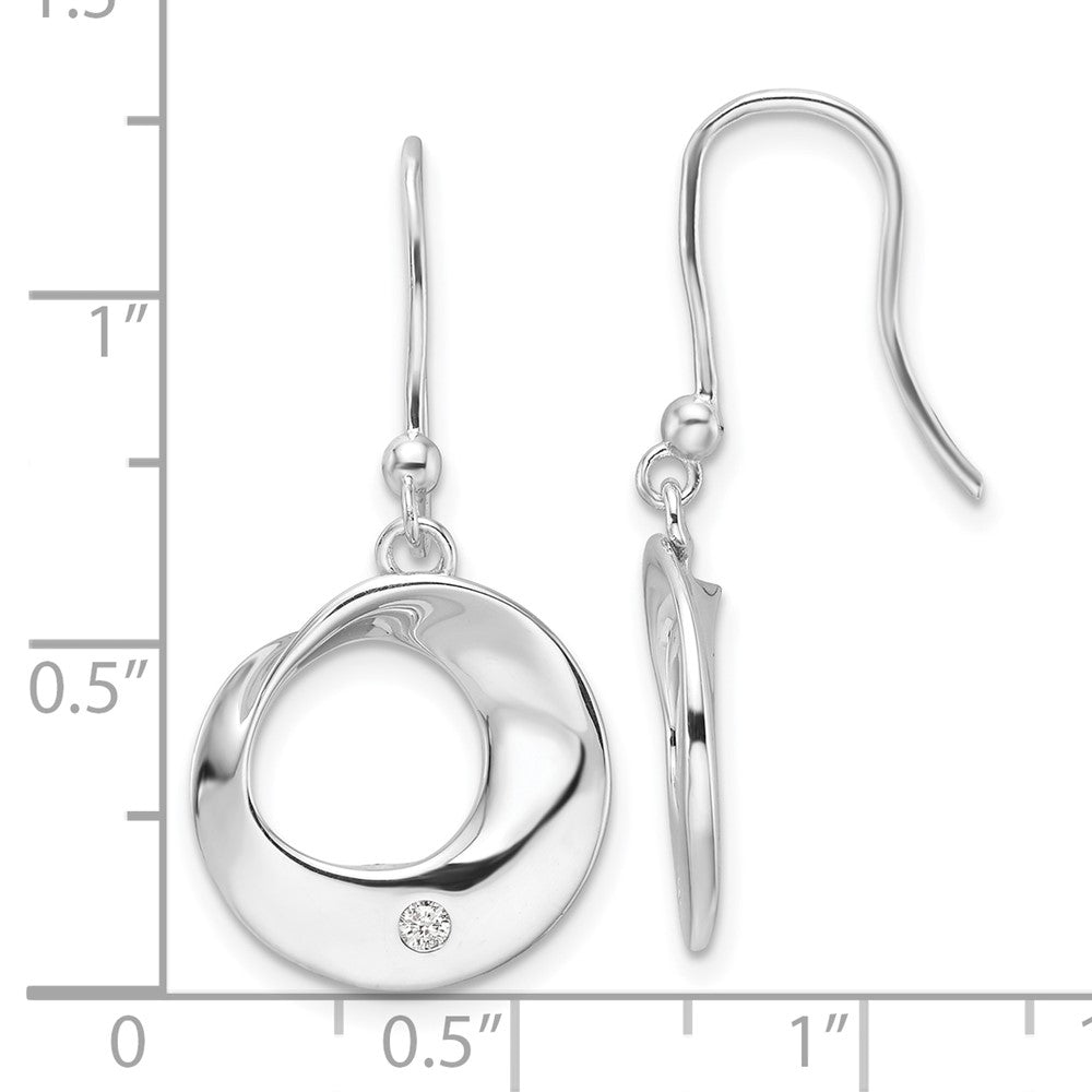 Sterlingsilber Rhodiniert Weiß Eis.05ct. Diamant Ohrhänger