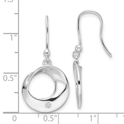 Sterlingsilber Rhodiniert Weiß Eis.05ct. Diamant Ohrhänger