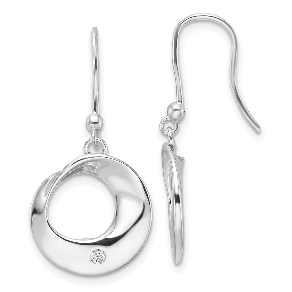 Sterlingsilber Rhodiniert Weiß Eis.05ct. Diamant Ohrhänger