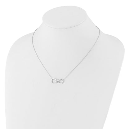 Weiß Eis Sterlingsilber Rhodiniert.02ct. Diamant Unendlichkeit Halskette