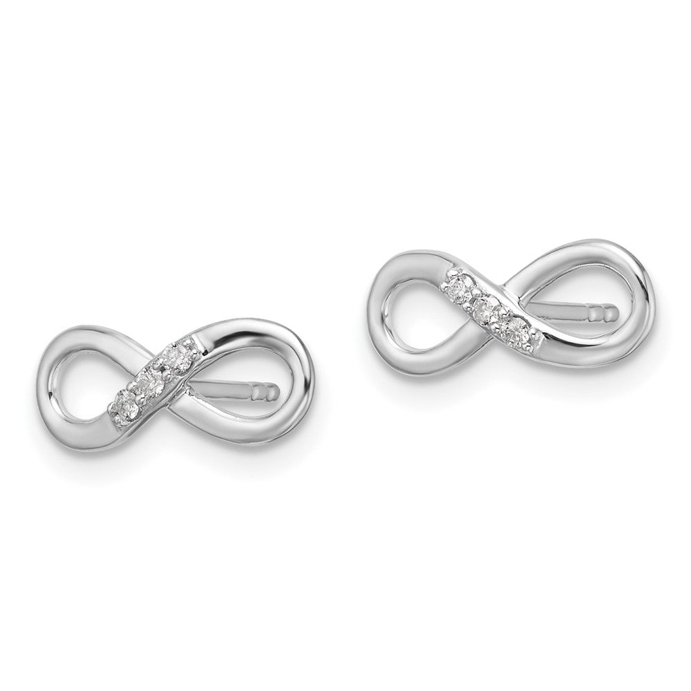Sterlingsilber Rhodiniert Weiß Eis.06ct. Diamant Unendlichkeit Ohrstecker