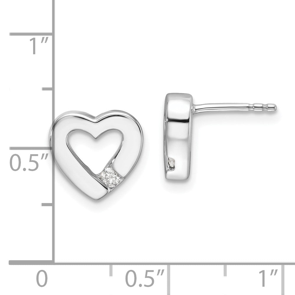 Sterlingsilber Rhodiniert Weiß Eis.08ct Diamant Herz Ohrringe