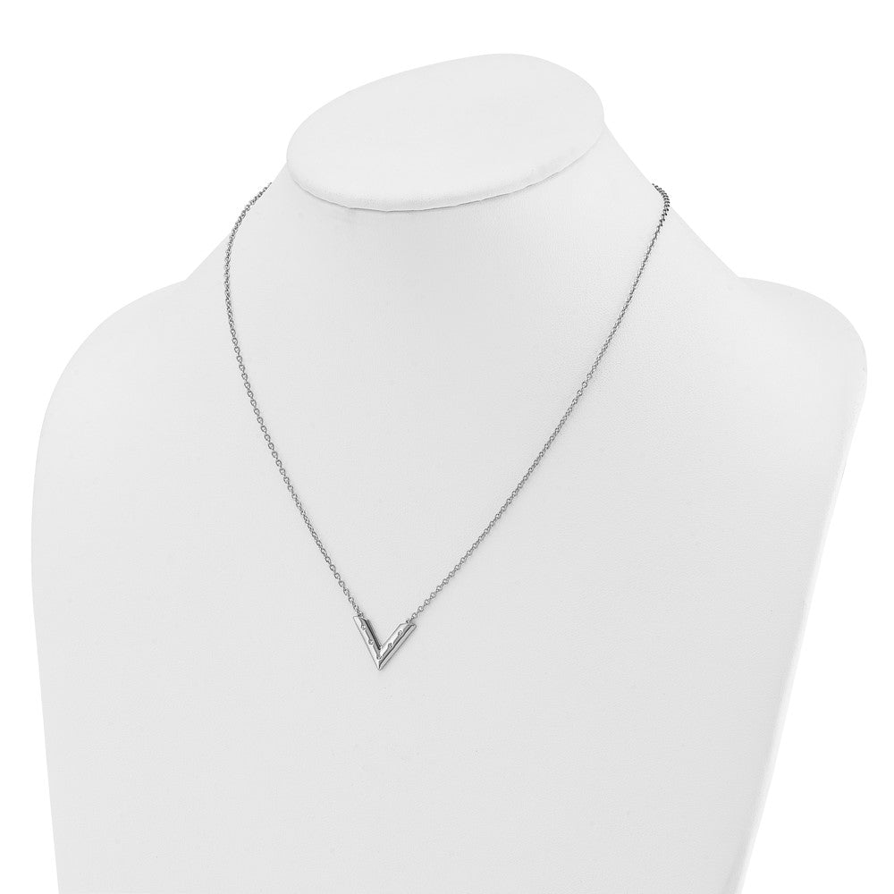 Sterlingsilber Rhodiniert Weiß Eis.05 Diamant V Halskette