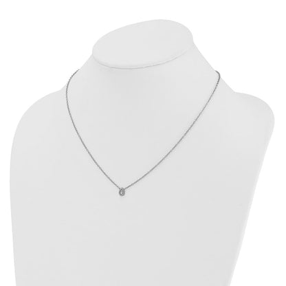 Sterlingsilber Rhodiniert Weiß Eis.05 Diamant Gedreht Tropfen Halskette