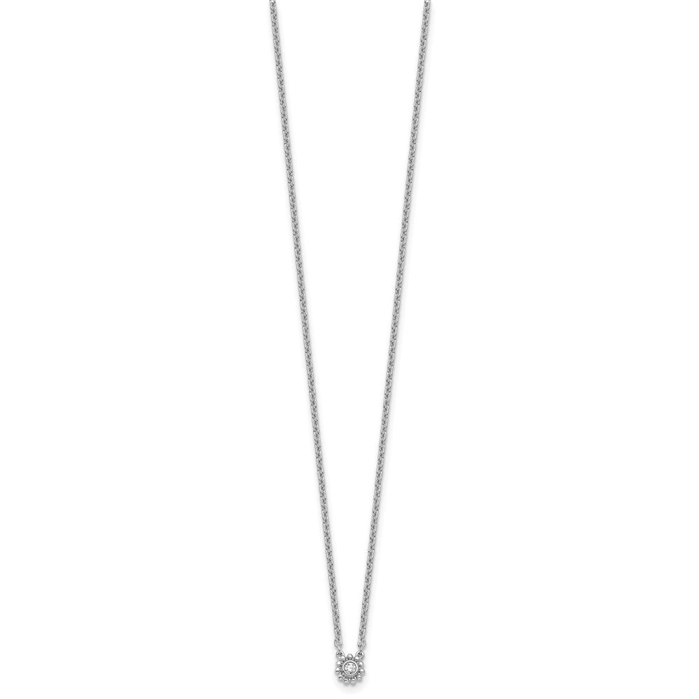 Sterlingsilber Rhodiniert Weiß Eis.05 Diamant Gekugelt Kreis Halskette