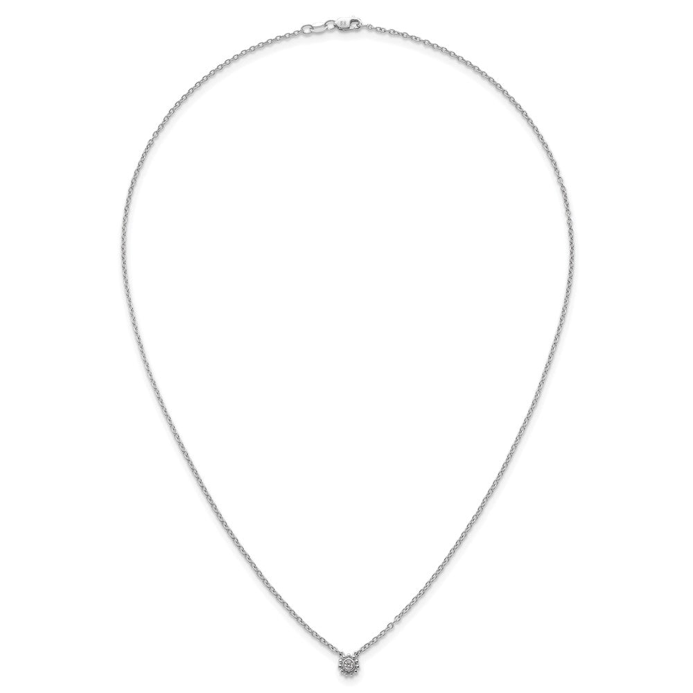 Sterlingsilber Rhodiniert Weiß Eis.05 Diamant Gekugelt Kreis Halskette