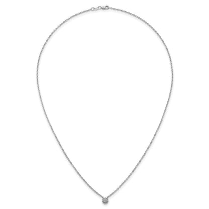 Sterlingsilber Rhodiniert Weiß Eis.05 Diamant Gekugelt Kreis Halskette