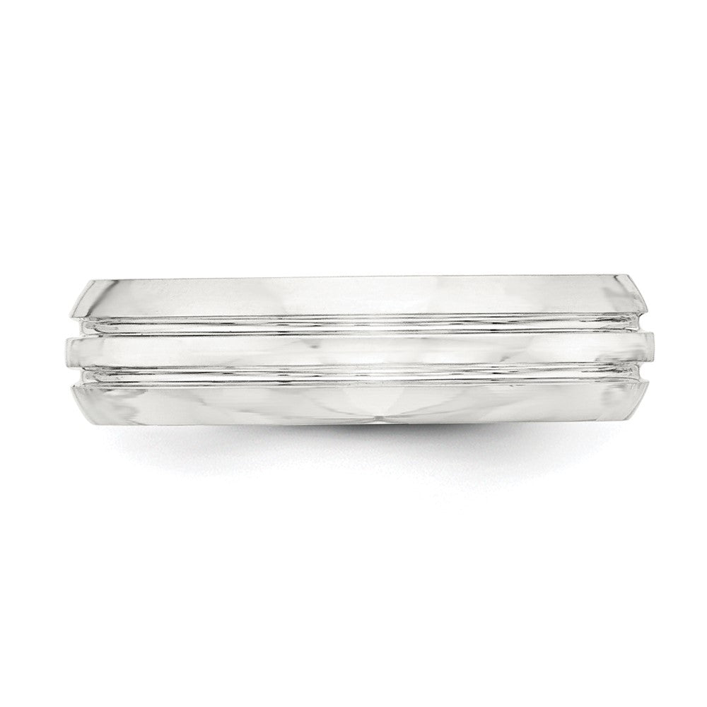 Sterlingsilber 6mm Poliert Gewölbt Gerillt Fantasie Ring Größe 13.5 (size 13.5 Nur)