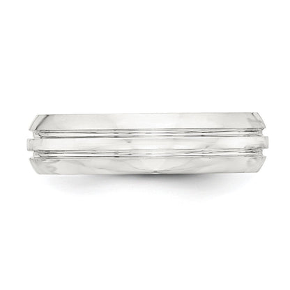 Sterlingsilber 6mm Poliert Gewölbt Gerillt Fantasie Ring Größe 13.5 (size 13.5 Nur)