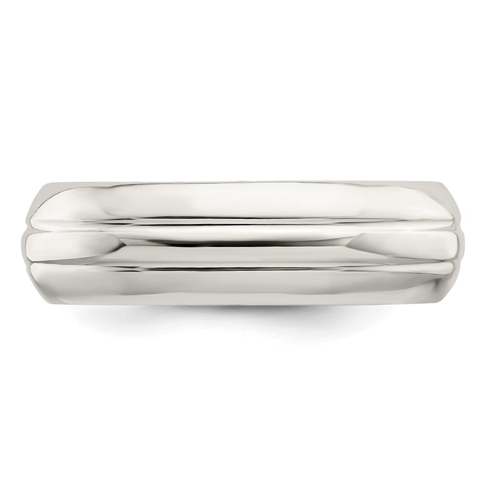 Sterlingsilber 6mm Poliert Gewölbt Gerillt Fantasie Ring Größe 13.5 (size 13.5 Nur)