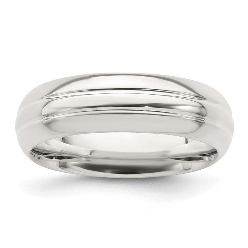 Sterlingsilber 6mm Poliert Gewölbt Gerillt Fantasie Ring Größe 13.5 (size 13.5 Nur)