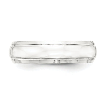 Sterlingsilber 6mm Poliert Gewölbt mit Gerillt Abgeschrägt Kante Fantasie Ring