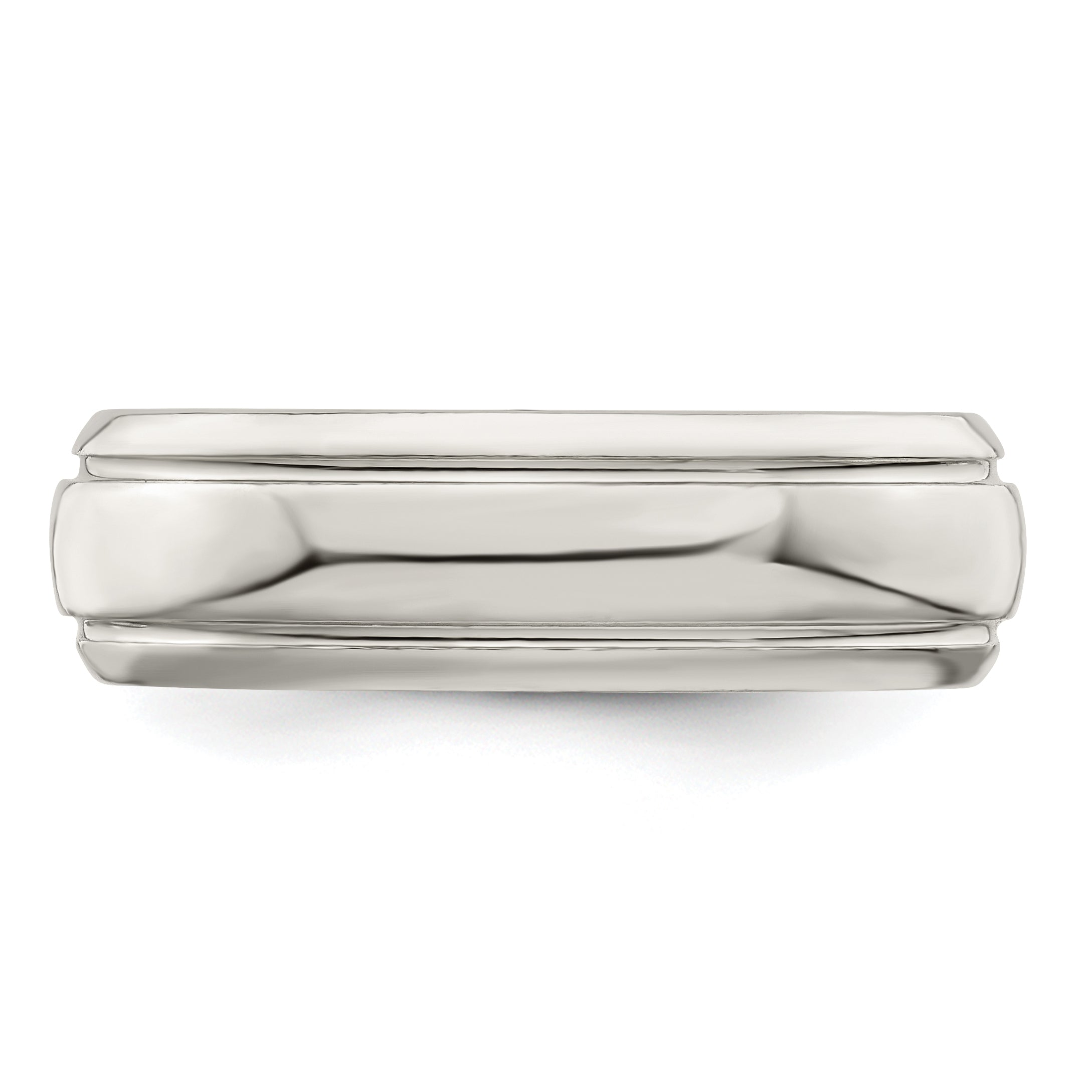 Sterlingsilber 6mm Poliert Gewölbt mit Gerillt Abgeschrägt Kante Fantasie Ring