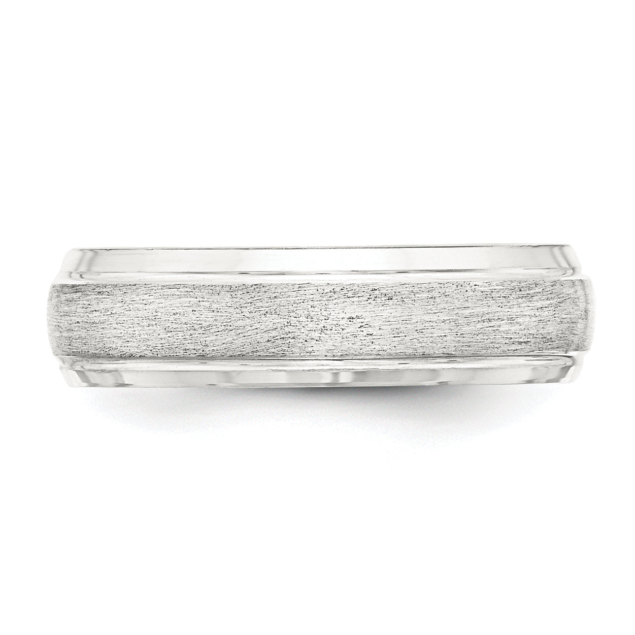 Sterlingsilber 6mm Gebürstet Gewölbt mit Gerillt Abgeschrägt Kante Fantasie Ring