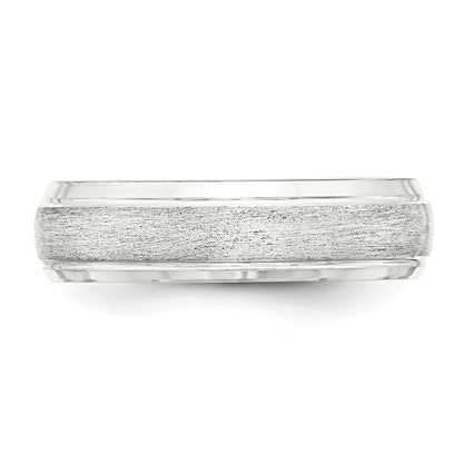 Sterlingsilber 6mm Gebürstet Gewölbt mit Gerillt Abgeschrägt Kante Fantasie Ring