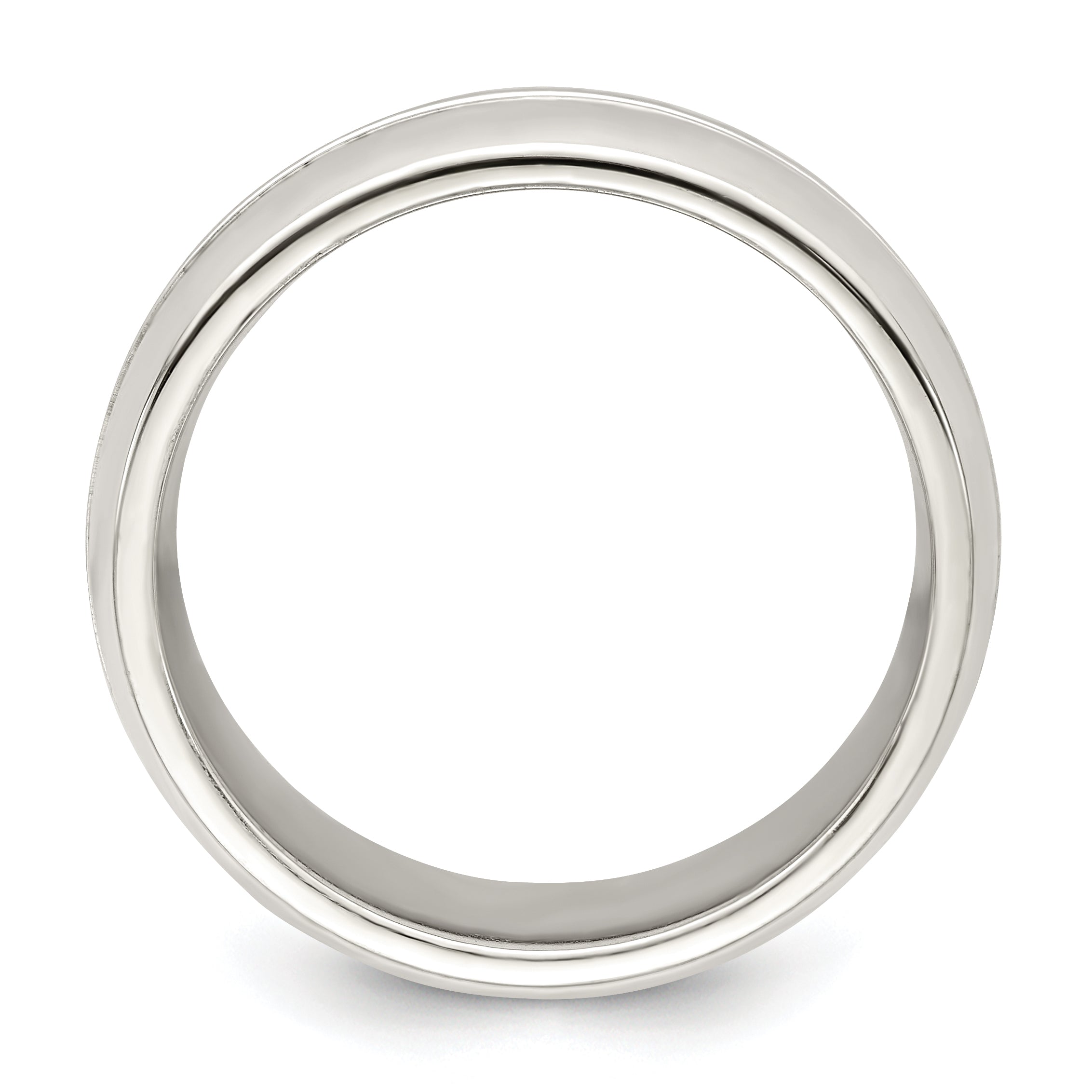 Sterlingsilber 7mm Poliert Gewölbt Gerillt Fantasie Ring