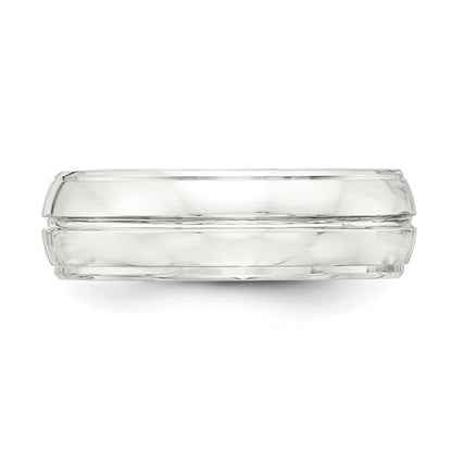 Sterlingsilber 7mm Poliert Gewölbt Gerillt Fantasie Ring