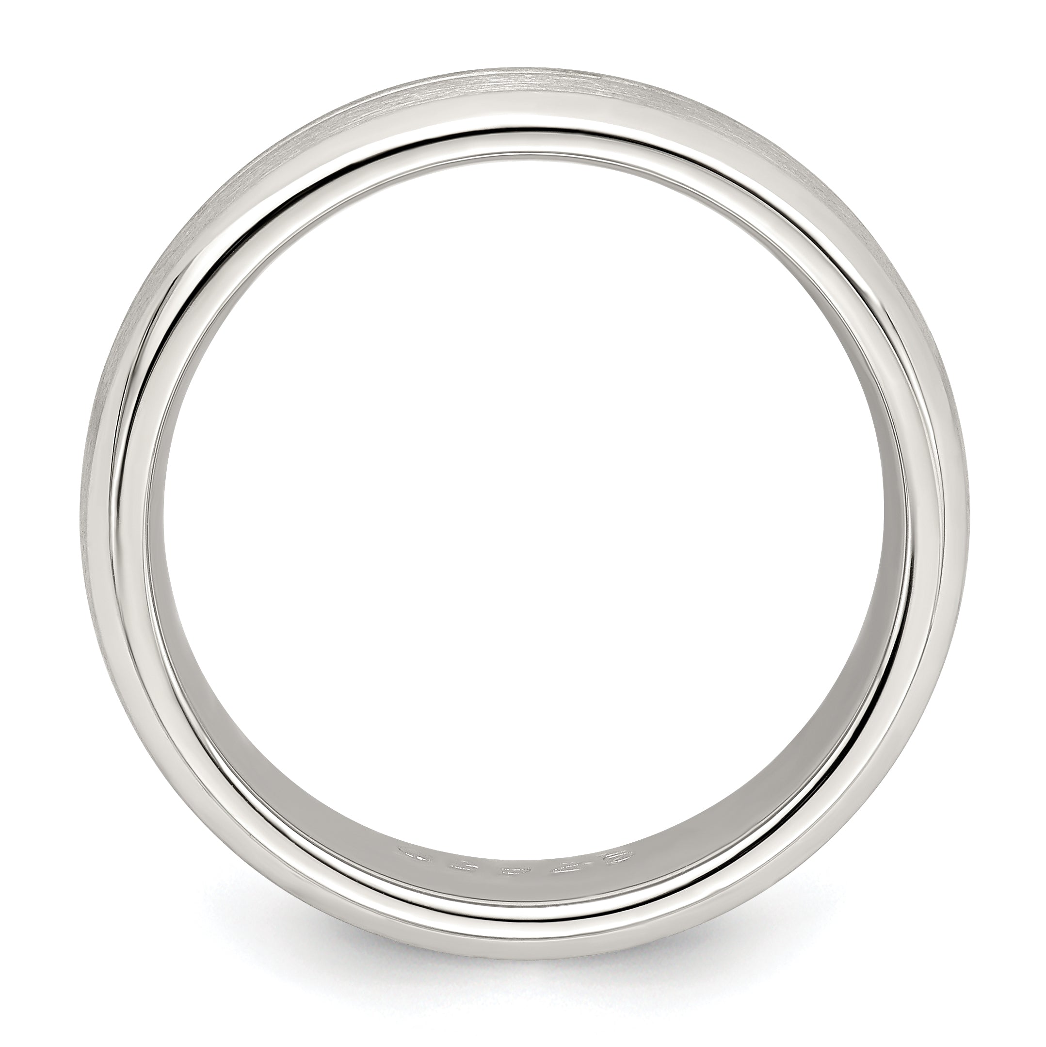 Sterlingsilber 7mm Gebürstet Gewölbt Gerillt Fantasie Ring