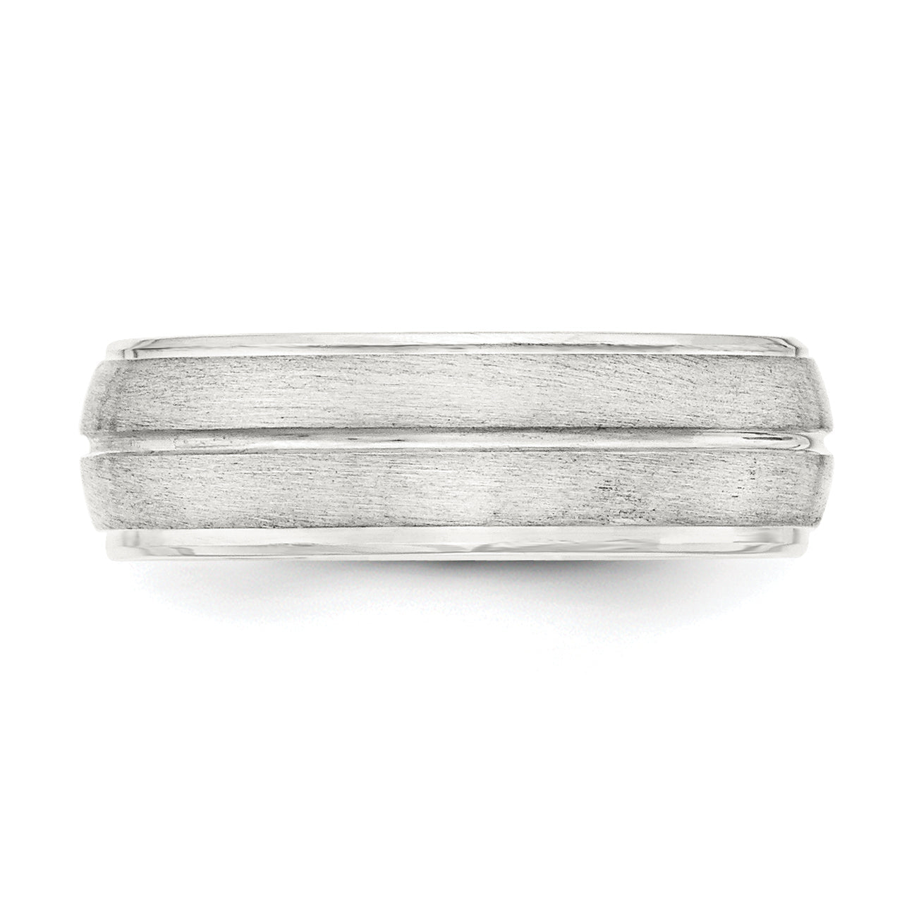 Sterlingsilber 7mm Gebürstet Gewölbt Gerillt Fantasie Ring