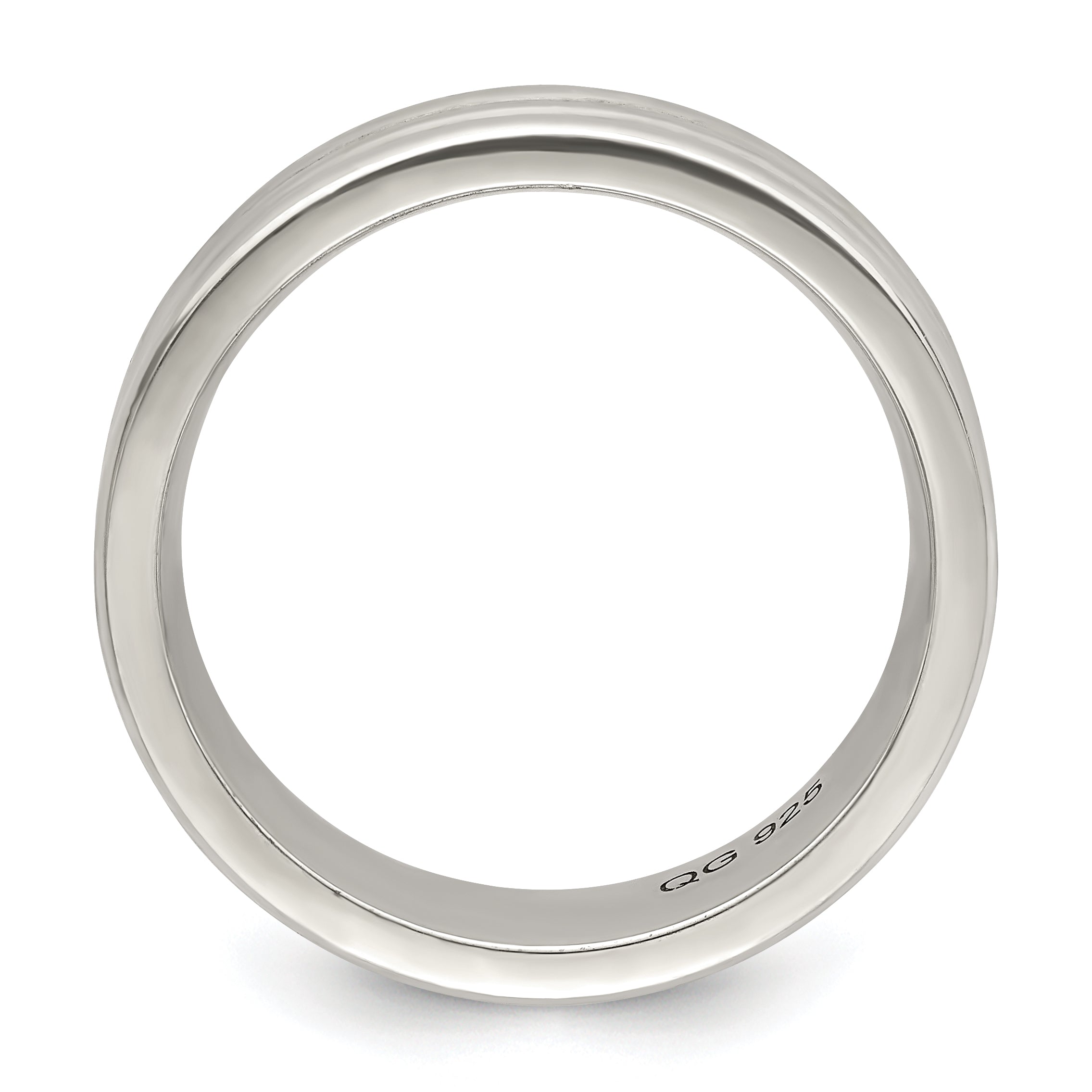 Sterlingsilber 6mm Poliert Flach Gerillt Fantasie Ring