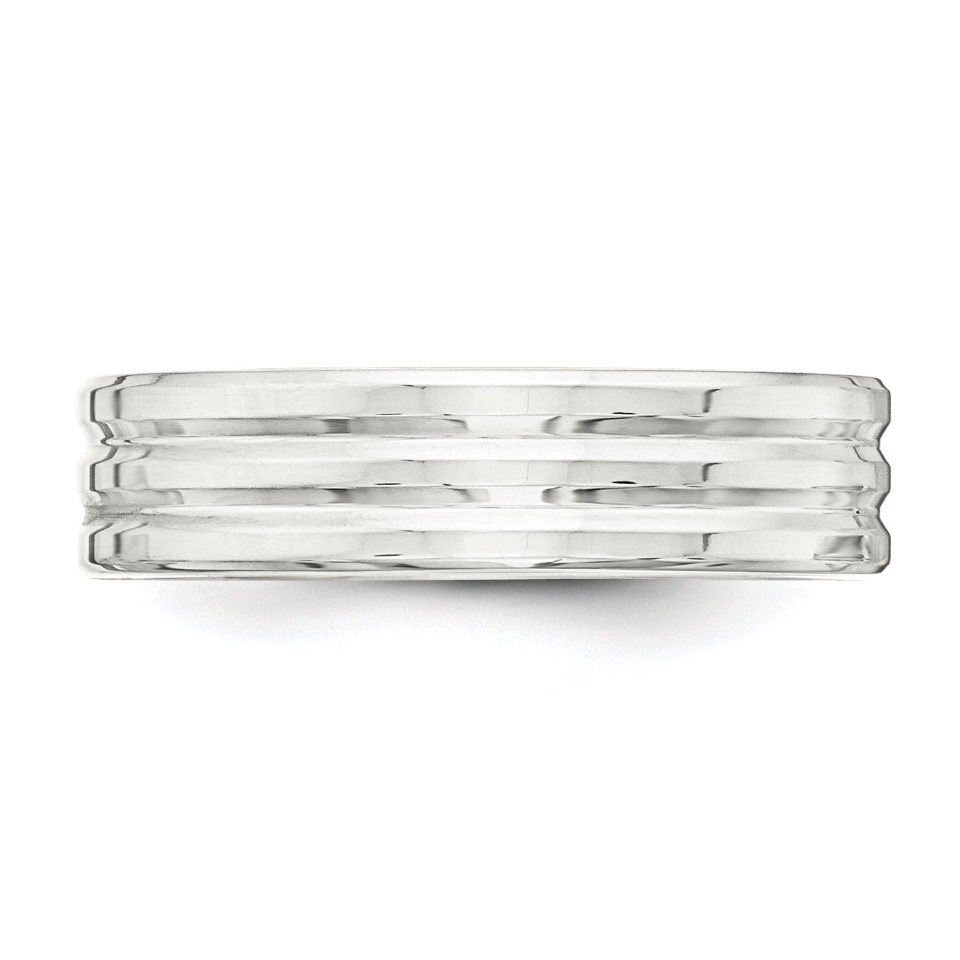 Sterlingsilber 6mm Poliert Flach Gerillt Fantasie Ring