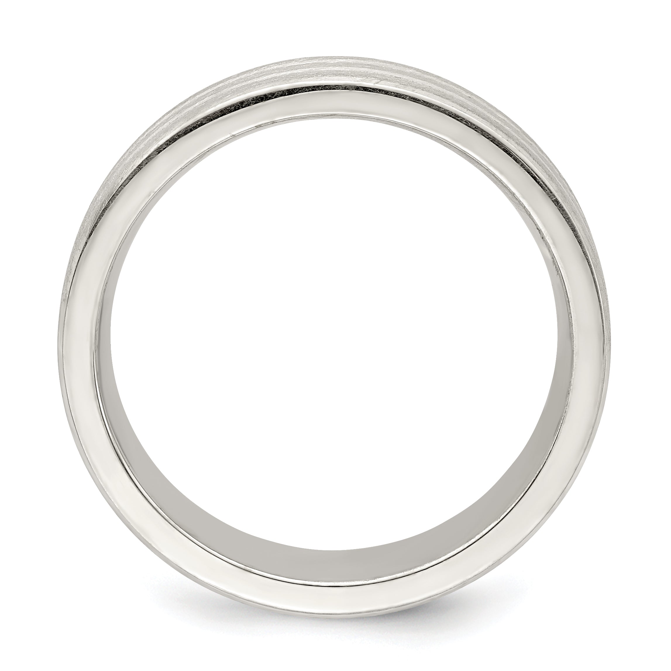 Sterlingsilber 6mm Gebürstet Flach Gerillt Fantasie Ring