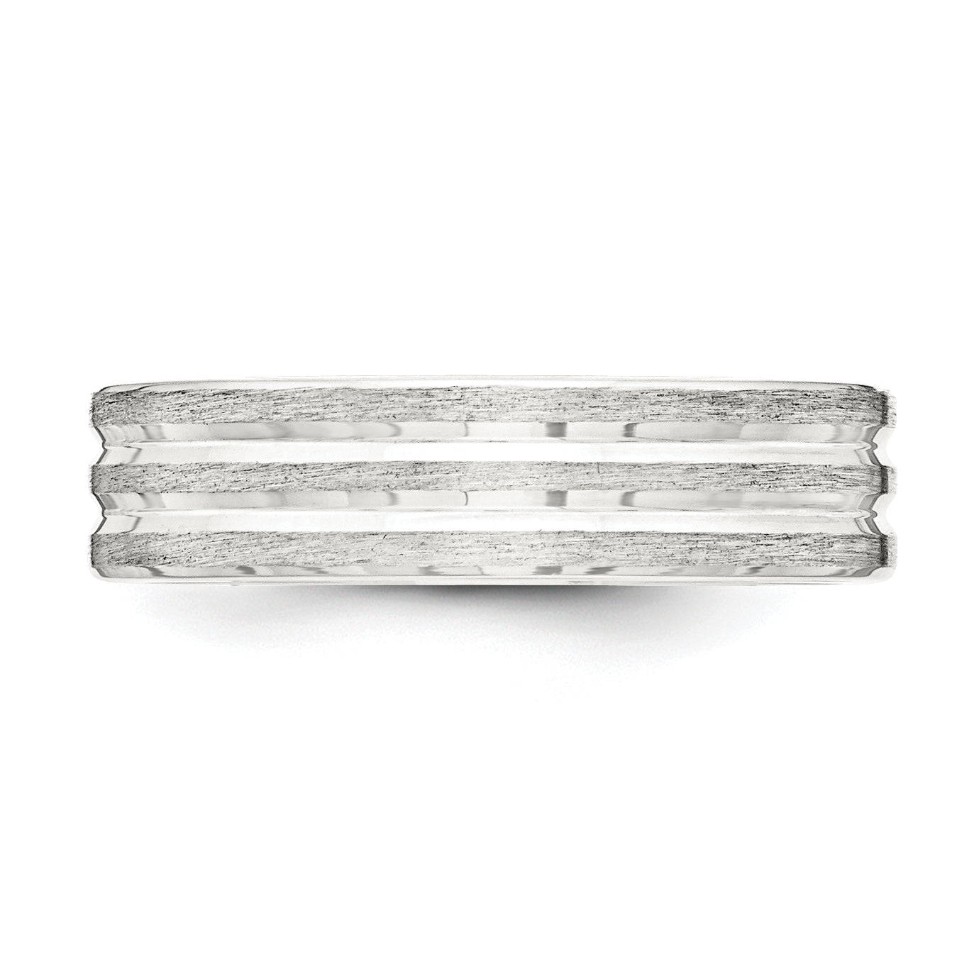Sterlingsilber 6mm Gebürstet Flach Gerillt Fantasie Ring