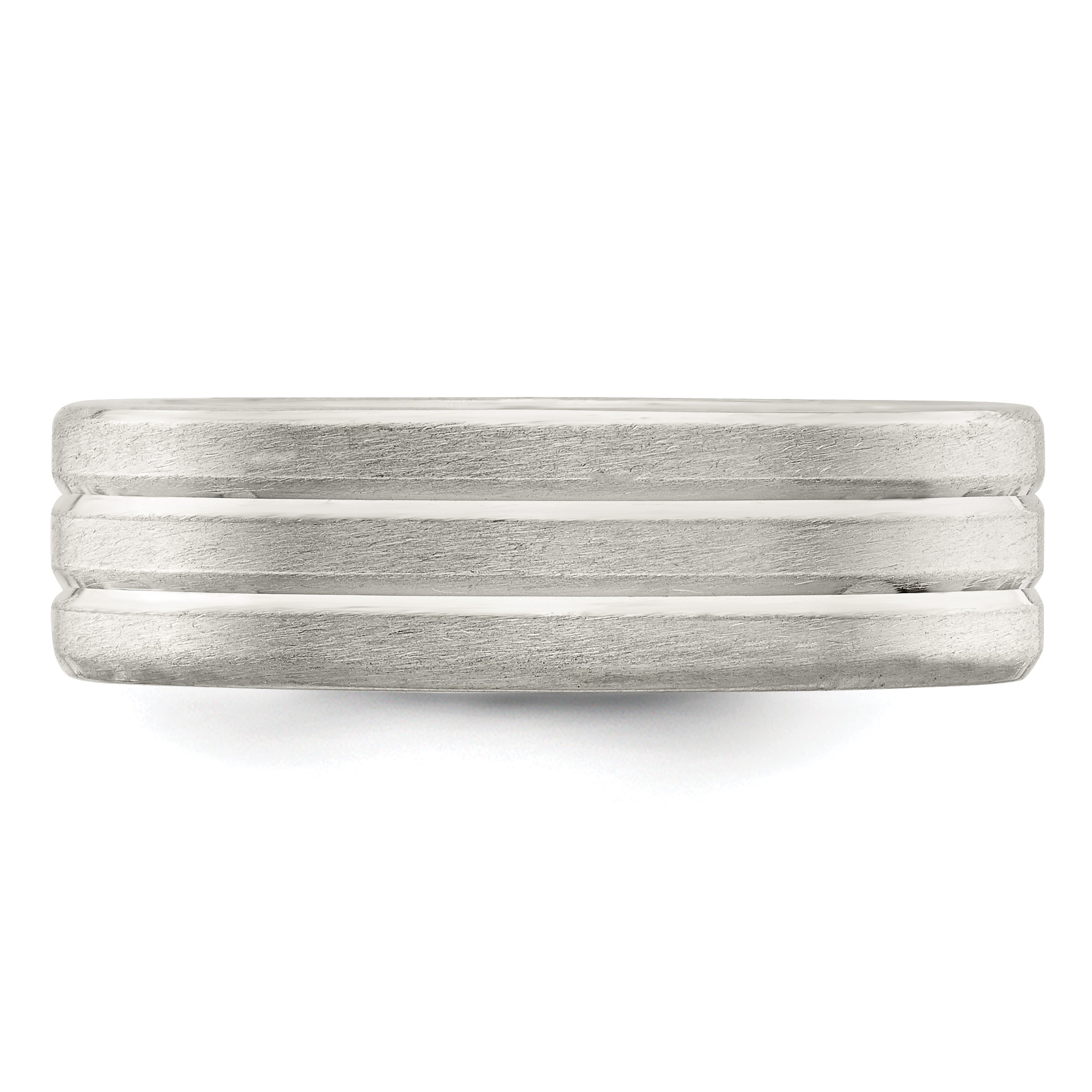 Sterlingsilber 6mm Gebürstet Flach Gerillt Fantasie Ring