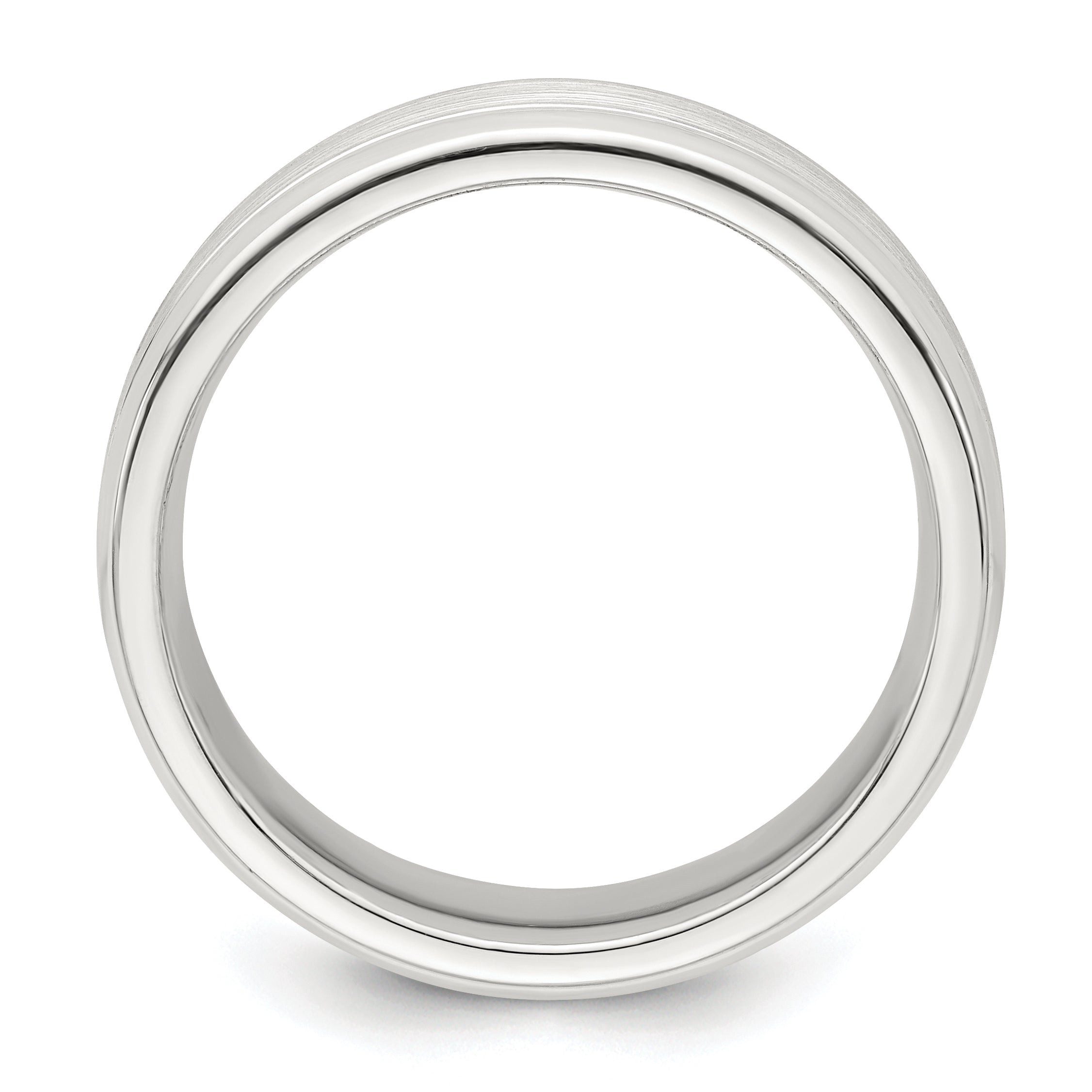 Sterlingsilber 6mm Gebürstet Flach Gerillt Abgeschrägt Kante Fantasie Ring