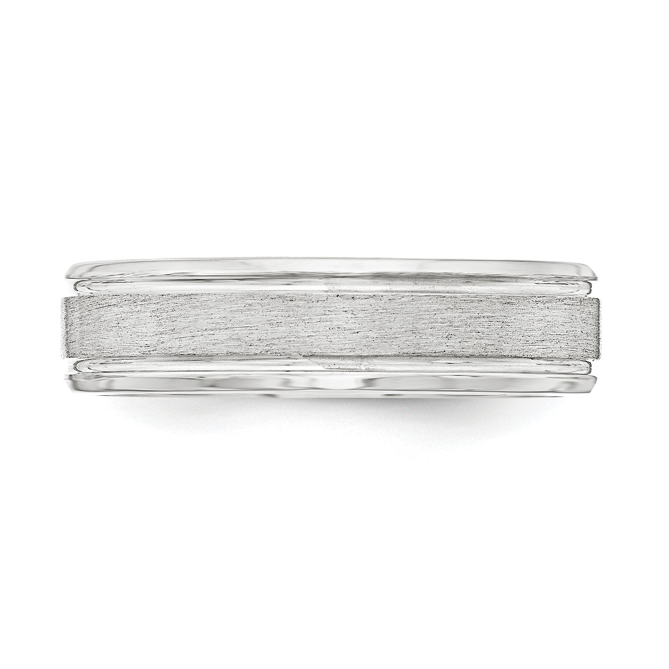 Sterlingsilber 6mm Gebürstet Flach Gerillt Abgeschrägt Kante Fantasie Ring