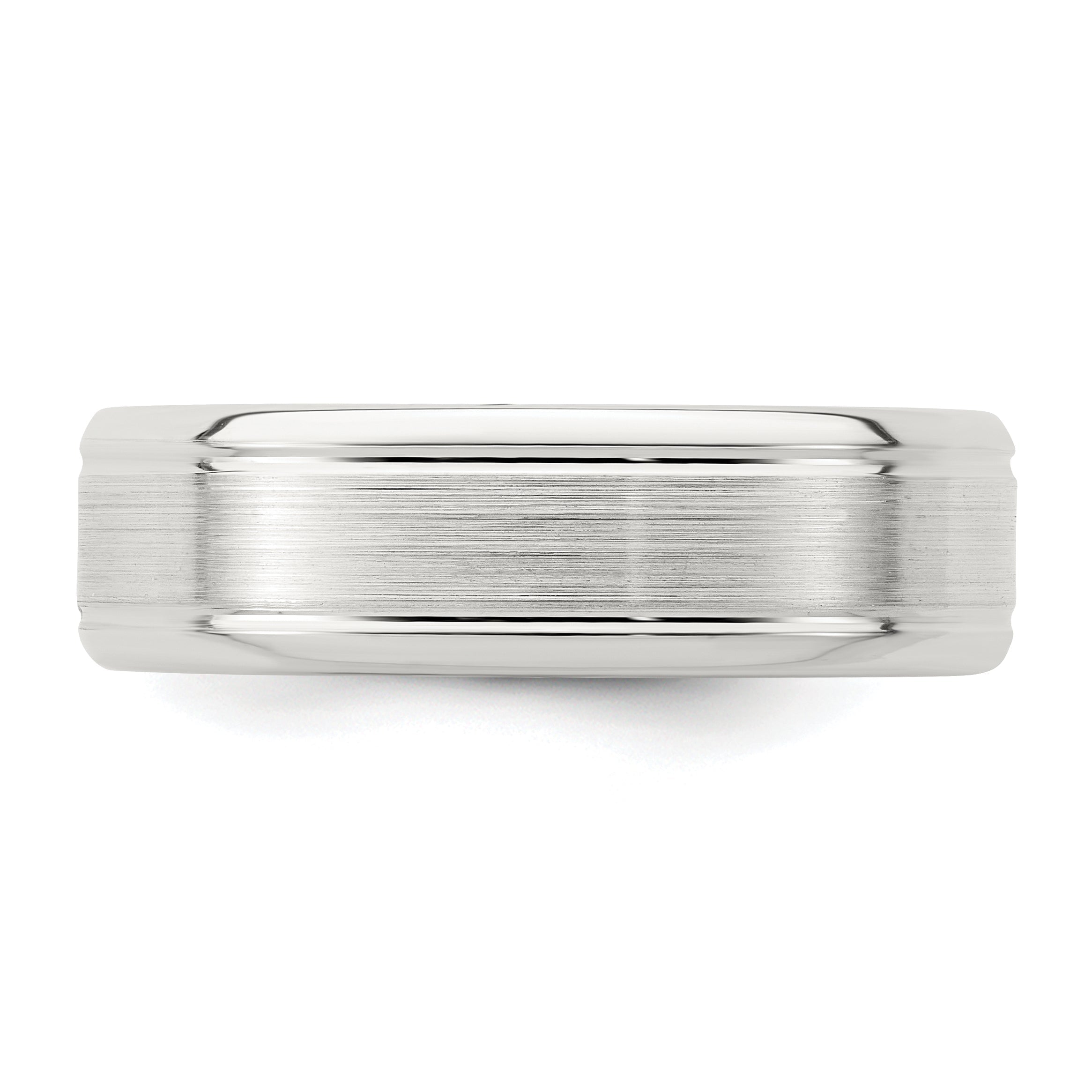 Sterlingsilber 6mm Gebürstet Flach Gerillt Abgeschrägt Kante Fantasie Ring