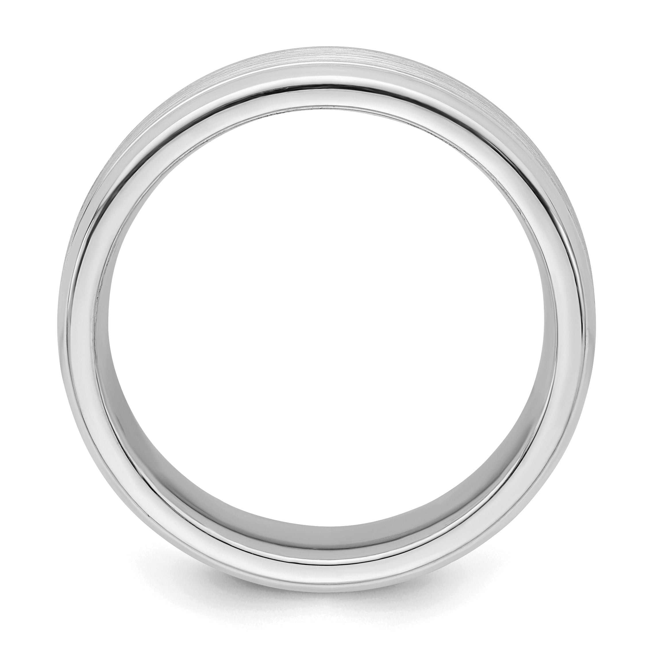 Sterlingsilber Rhodiniert 6mm Gebürstet Fantasie Ring