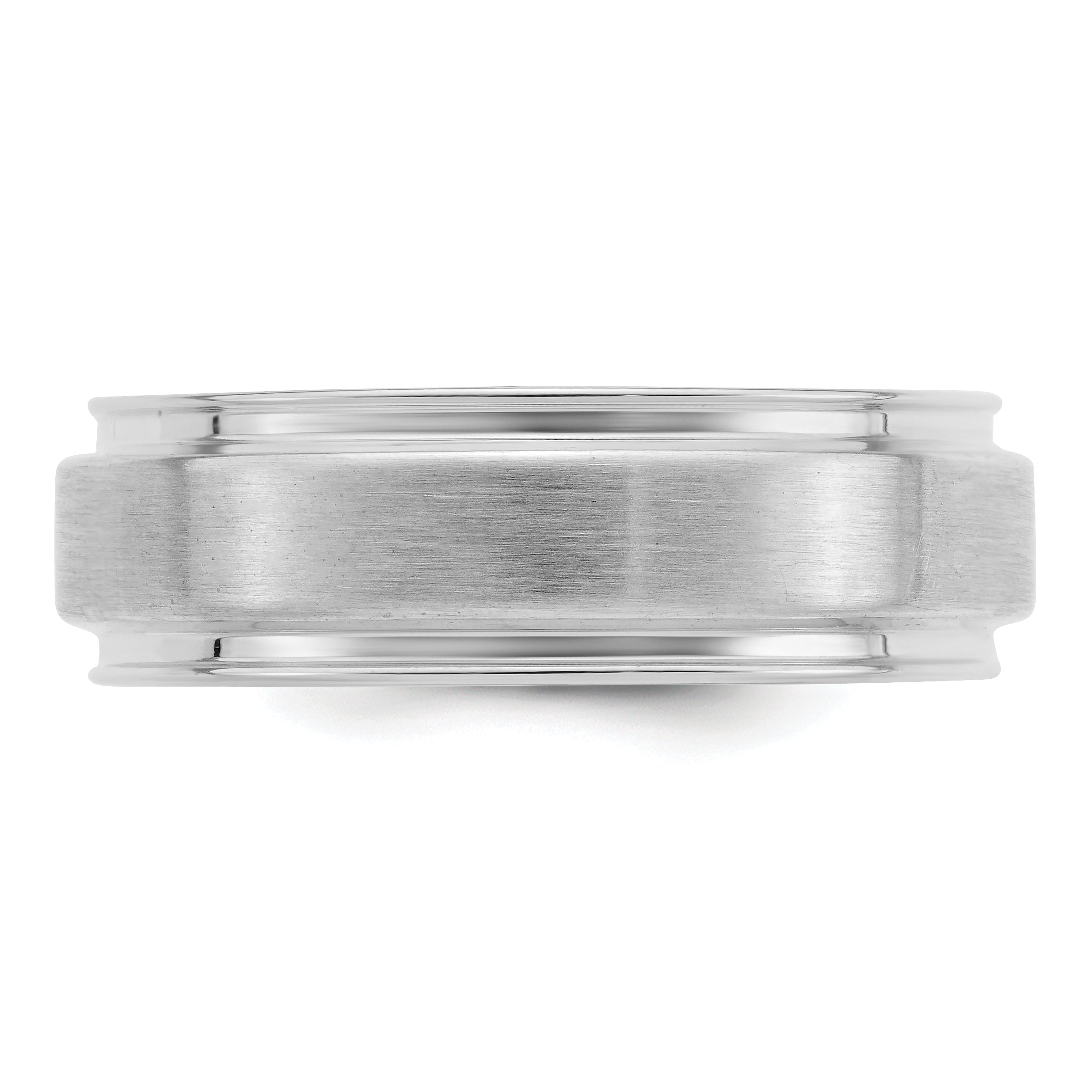 Sterlingsilber Rhodiniert 6mm Gebürstet Fantasie Ring