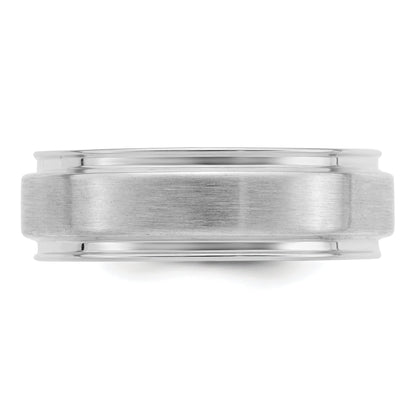 Sterlingsilber Rhodiniert 6mm Gebürstet Fantasie Ring