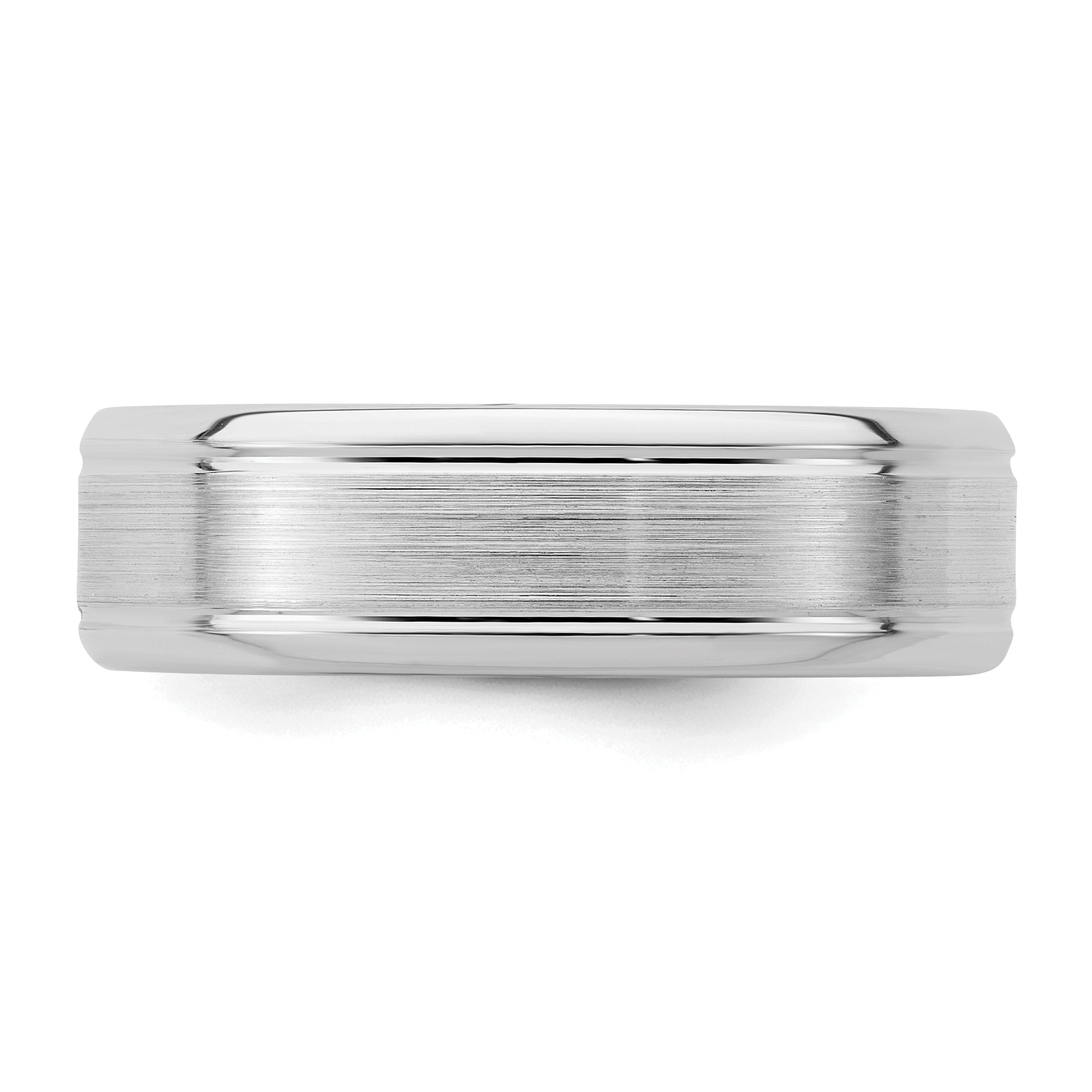 Sterlingsilber Rhodiniert 6mm Gebürstet Fantasie Ring