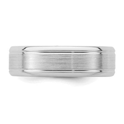 Sterlingsilber Rhodiniert 6mm Gebürstet Fantasie Ring
