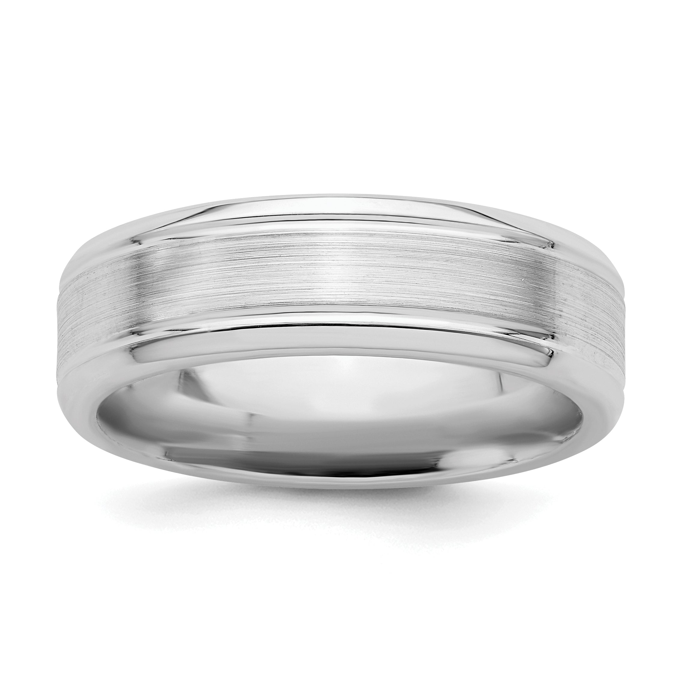 Sterlingsilber Rhodiniert 6mm Gebürstet Fantasie Ring